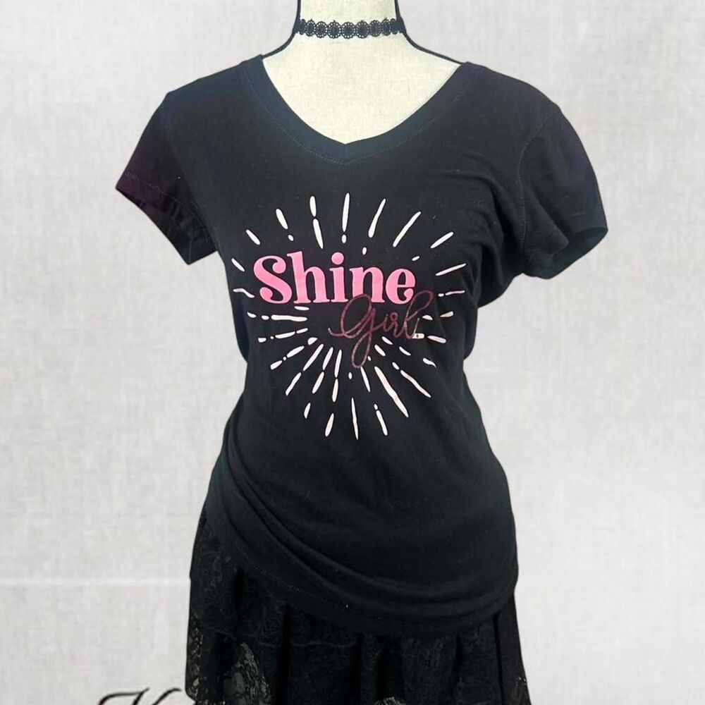 Goth Alt Style “Shine” black basic summer top